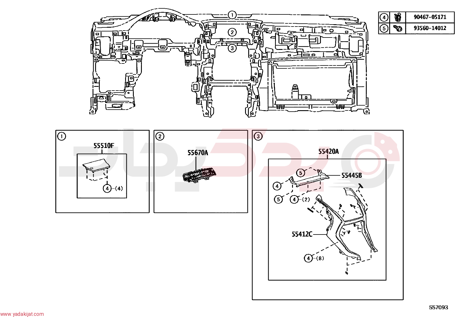 REGISTER ASSY, INSTRUMENT PANEL, CENTER | 5567078010